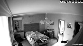 Skinny European girl naked in her room