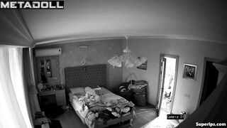 Skinny European girl naked in her room