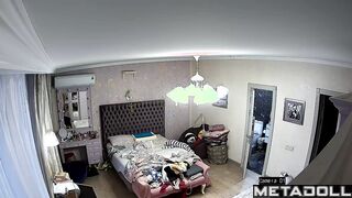 Skinny European girl naked in her room