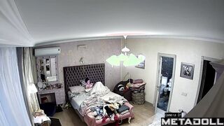 Skinny European girl naked in her room