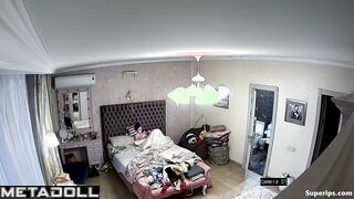 Skinny European girl naked in her room