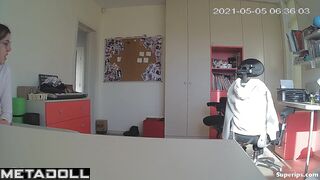Nerdy European girl naked in her room