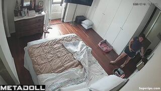 Naughty European girl masturbates on her bed
