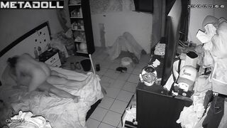 Amateur couple fuck brutally in their bed real spy cam