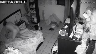 Amateur couple fuck brutally in their bed real spy cam