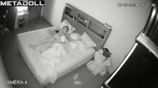 French married coiple having sex on their bed hard real spy cam