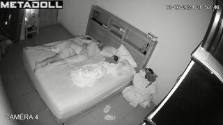 French married coiple having sex on their bed hard real spy cam
