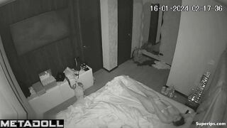 Blonde Latina woman masturbates in her bed