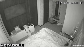 Blonde Latina woman masturbates in her bed