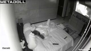 Latina woman gives her husband a handjob