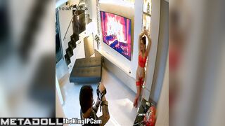 Perverse Russian brunette Onlyfans model changes her new panties after work