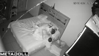 Real amateur couple fuck before going to sleep hidden IP camera