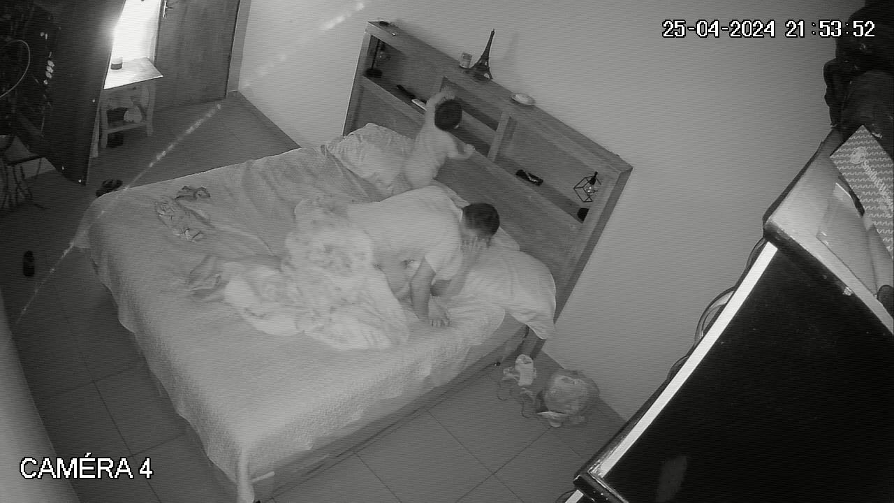 Real amateur couple fuck before going to sleep hidden IP camera  