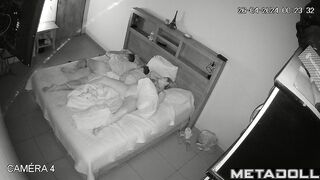 Real married couple having sex in their bed wildly hidden IP cam
