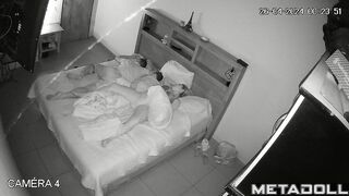 Real married couple having sex in their bed wildly hidden IP cam