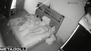 Real married couple having sex in their bed wildly hidden IP cam