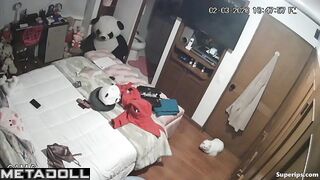 Naughty Latina girl masturbates in a video call