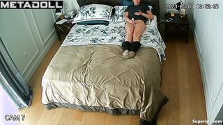 European woman masturbates with a vibrator
