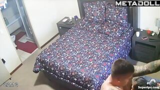 Young tattooed couple fucks in their bed