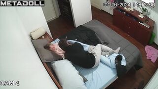 Sweet Romanian blonde mother forces her husband to fuck hidden cam