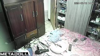 Daily routine of Dutch brunette exotic dancer at home