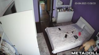 Tattooed Ukrainian brunette fancy woman with big ass in new panties