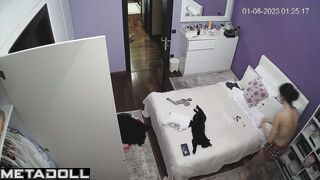 Lesbian Australian brunette doctor gets dressed to go out to a party