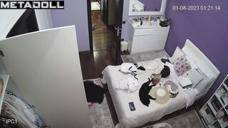 Lesbian Australian brunette doctor gets dressed to go out to a party