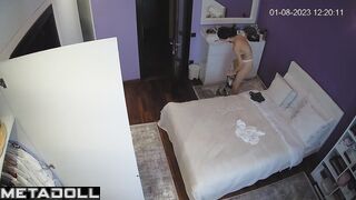 Lesbian Portuguese brunette porn model changes her bra before going to sleep