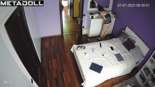 Daily routine of Polish brunette sex worker after taking a shower hidden cam