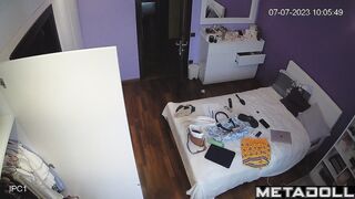 Daily routine of Polish brunette sex worker after taking a shower hidden cam