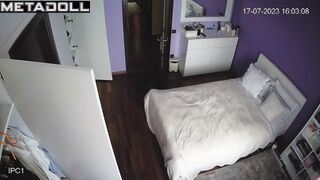Innocent German brunette MILF with sweaty armpits in sexy underwear