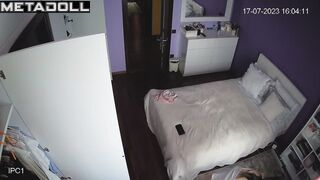 Innocent German brunette MILF with sweaty armpits in sexy underwear