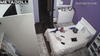 Lesbian Australian brunette MILF changes her clothes before cheating on her husband