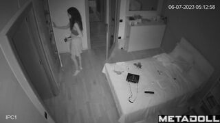 Sweet Russian brunette bar dancer with beautiful armpits in dirty panties