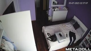 Busty Ukrainian brunette sex worker changes her panties after taking a shower