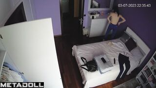 Busty Ukrainian brunette sex worker changes her panties after taking a shower