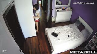 Tanned Norwegian brunette sex worker gets dressed before having sex