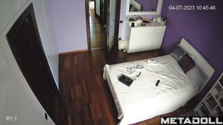 Tanned Norwegian brunette sex worker gets dressed before having sex
