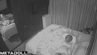 Amateur couple fuck on the couch spy cam record