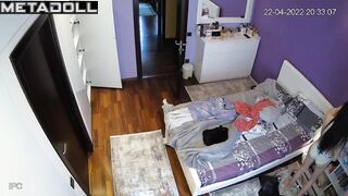 Tattooed Swedish brunette belly dancer changes her bra before masturbating