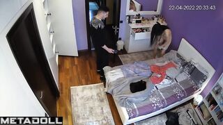 Tattooed Swedish brunette belly dancer changes her bra before masturbating