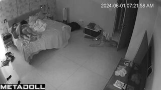 Cheating Israeli brunette mother fucks her virgin son real spy cam