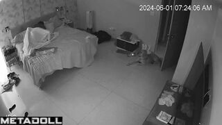Cheating Israeli brunette mother fucks her virgin son real spy cam