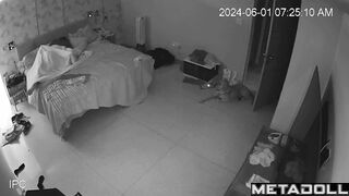 Cheating Israeli brunette mother fucks her virgin son real spy cam