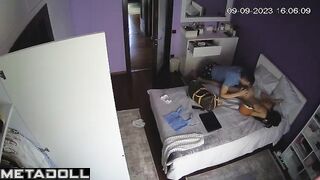 Real amateur New Zealander couple fuck brutally in their bed real spy cam