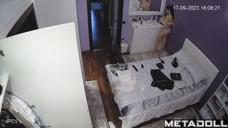 Naked New Zealander brunette fancy woman with beautiful boobs in new panties