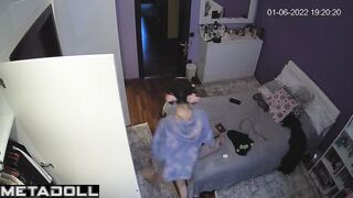 Naughty naked German brunette pornstar gets dressed before masturbating