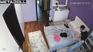 Old Portuguese brunette Gogo dancer with small tits in new panties