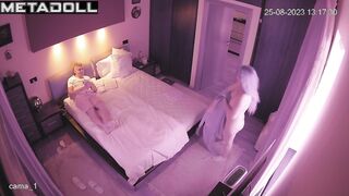 Busty Greek blonde student girl changes her dirty panties after taking a shower